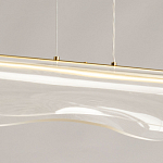 Люстра линейная с прозрачным волнообразным плафоном Wave Line варинант исполнения - 10 | Loft Concept в Перми