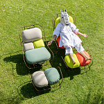 Дизайнерское разноцветное кресло на металлическом каркасе с подставкой для ног Poltronova Plasma Armchair варинант исполнения - 11 | Loft Concept в Перми