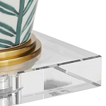 Настольная лампа овальная с тропическим принтом Stylized Aalm Leaves Motif варинант исполнения - 2 | Loft Concept в Перми