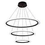 Люстра подвесная светодиодная с тремя черными кольцами и пультом управления Ring Horizontal варинант исполнения - 1 | Loft Concept в Перми