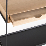 Металлический стеллаж с деревянными полками и ящиками Menzie Metal Wood Rack варинант исполнения - 3 | Loft Concept в Перми