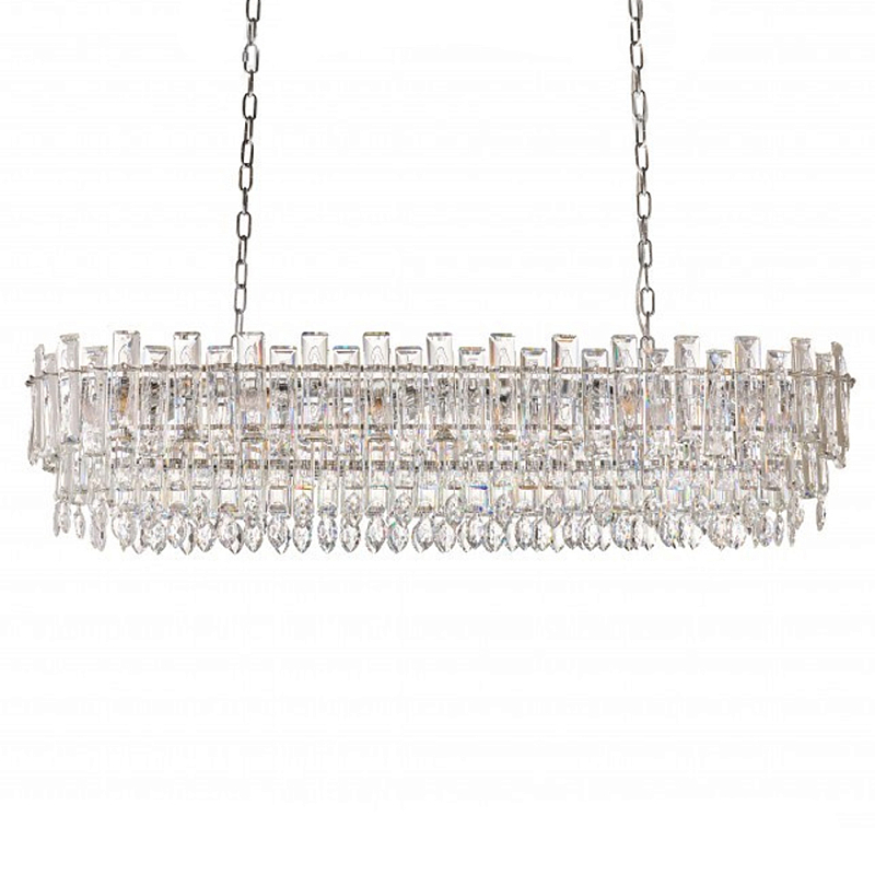 Люстра овальная с хрустальными подвесками Gorgeous Crystal Light Хром Прозрачный Золотой Люстра овальная с хрустальными подвесками Gorgeous Crystal Light Хром Прозрачный Золотой в Перми | Loft Concept