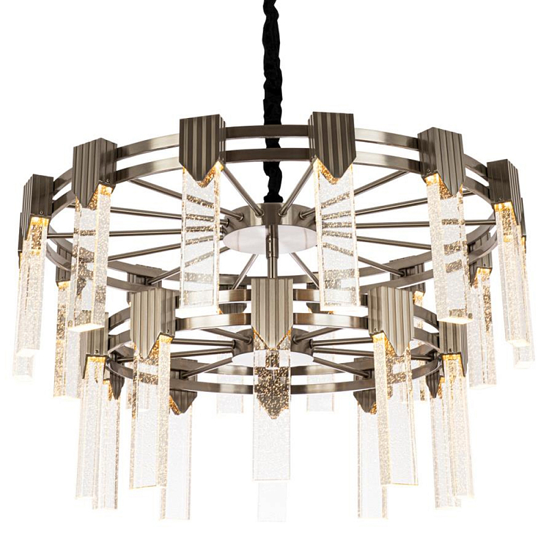 Двухъярусная люстра с прямоугольными хрустальными плафонами Glass Rectangles Chrome Chandelier 76 Хром Прозрачное Стекло Черный Двухъярусная люстра с прямоугольными хрустальными плафонами Glass Rectangles Chrome Chandelier 76 Хром Прозрачное Стекло Черный в Перми | Loft Concept
