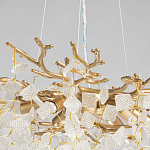 Люстра подвесная золотого цвета с декоративными ветвями и прозрачными рельефными подвесками FAIRYTREE Light варинант исполнения - 7 | Loft Concept в Перми