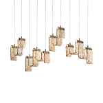 Подвесной светильник линейный с плафонами волнистой формы из фактурного стекла Big Wave варинант исполнения - 7 | Loft Concept в Перми