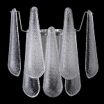 Бра с подвесками из рифленного стекла в форме капель на основании цвета хром Textured Glass варинант исполнения - 2 | Loft Concept в Перми