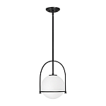 Подвесной светильник с белым плафоном в форме шара в арочной подвеске Hinkley варинант исполнения - 1 | Loft Concept в Перми