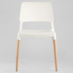 Пластиковый стул на ножках из массива бука Ferret White варинант исполнения - 3 | Loft Concept в Перми