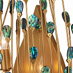 Бра настенное золотое с декором из бирюзовых элементов Peacock Tail варинант исполнения - 1 | Loft Concept в Перми