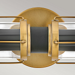 Бра для ванных комнат горизонтальное с 2-мя прозрачным цилиндрическим плафонами на круглом основании Hinkley варинант исполнения - 3 | Loft Concept в Перми