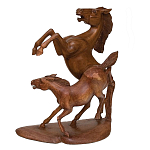 Статуэтка из дерева в виде лошадей Scowns варинант исполнения - 1 | Loft Concept в Перми