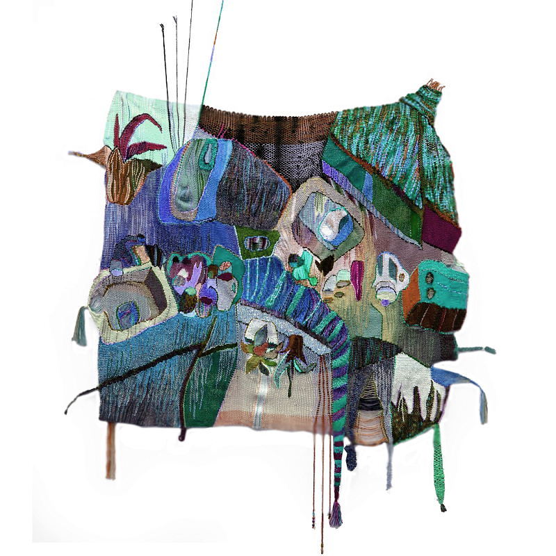 Панно гобелен яркие Пространство-Время TimeSpace Blue Синий в Перми | Loft Concept 