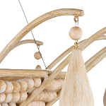 Люстра из деревянных бусин с подвесками в виде капель Wooden Beads варинант исполнения - 3 | Loft Concept в Перми