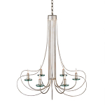 Люстра серебряного цвета с изогнутыми элементами каркаса Twisted Iron Chandelier варинант исполнения - 1 | Loft Concept в Перми