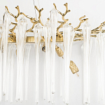 Люстра подвесная прямоугольная с бронзовыми акцентами и прозрачными стеклянными каплями Droplet Chandelier варинант исполнения - 5 | Loft Concept в Перми