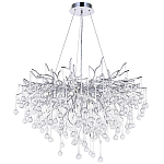 Люстра с хрустальными подвесками капли серебро Droplet Silver Chandelier 15 варинант исполнения - 2 | Loft Concept в Перми