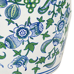 Ваза с зелено-голубым цветочным узором на белом фоне 61 см Blue & White Ornament варинант исполнения - 2 | Loft Concept в Перми