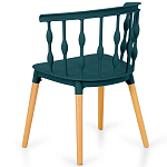 Пластиковый стул на ножках из массива бука Ferret Spiral Green варинант исполнения - 6 | Loft Concept в Перми