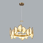 Люстра круглая с полукруглыми плафонами из искусственного алебастра в бронзовой оправе Marbella варинант исполнения - 6 | Loft Concept в Перми