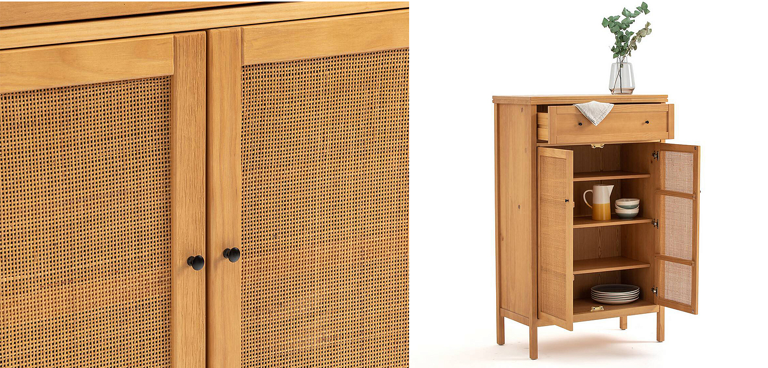 Комод в скандинавском стиле с плетеными дверцами Niels Wicker 3 drawers Комод в скандинавском стиле с плетеными дверцами Niels Wicker 3 drawers - Loft-Concept в Перми