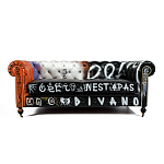 Диван Честерфильд граффити graffiti Orange Sofa натуральная кожа варинант исполнения - 3 | Loft Concept в Перми