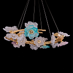 Люстра круглая на золотом каркасе с цветочным декором Miscellaneous herbs варинант исполнения - 2 | Loft Concept в Перми