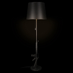 Торшер с черным абажуром и оригинальной ножкой в форме автомата Flos варинант исполнения - 1 | Loft Concept в Перми