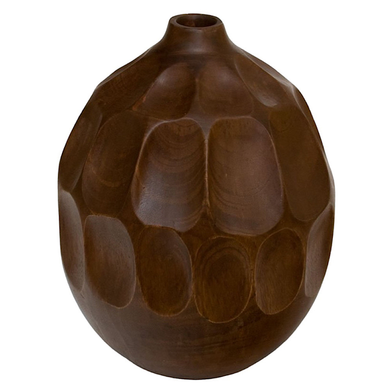 Ваза деревянная Brown Vase of Thailand 1 Коричневый в Перми | Loft Concept 