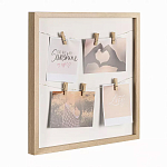 Рамка для фото с подсветкой c 6-ю деревянными прищепками в комплекте Photo Backlight варинант исполнения - 1 | Loft Concept в Перми