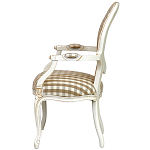 Стул с подлокотниками и круглой спинкой  Checkered Upholstery Chair обивка в клетку варинант исполнения - 3 | Loft Concept в Перми