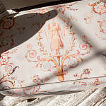 Мягкая банкетка из массива бука серая с растительным орнаментом Raffael Grey Floral Banquette варинант исполнения - 2 | Loft Concept в Перми