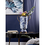 Ваза с бронзовыми ручками и синим цветочным узором Blue & White Ornament варинант исполнения - 5 | Loft Concept в Перми