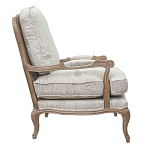 Кресло со спинкой из ротанга Ellie Rattan Armchair beige print flax варинант исполнения - 1 | Loft Concept в Перми