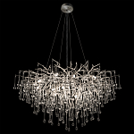 Люстра подвесная с прозрачными стеклянными подвесками в форме капель Диаметр 100 см Droplet Chandelier варинант исполнения - 15 | Loft Concept в Перми