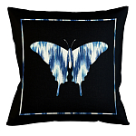 Подушка декоративная бабочка с синим узором Ikat Pattern варинант исполнения - 1 | Loft Concept в Перми