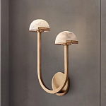 Бра с 2-мя мраморными плафонами на латунном корпусе Light Warm Light варинант исполнения - 3 | Loft Concept в Перми