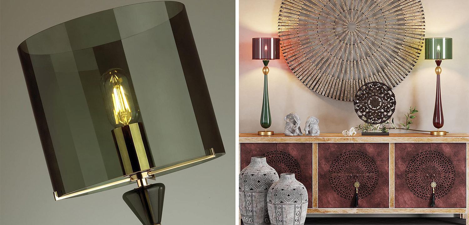 Настольная лампа Roser Green Burgundy Table Lamp Настольная лампа Roser Green Burgundy Table Lamp - Loft-Concept в Перми