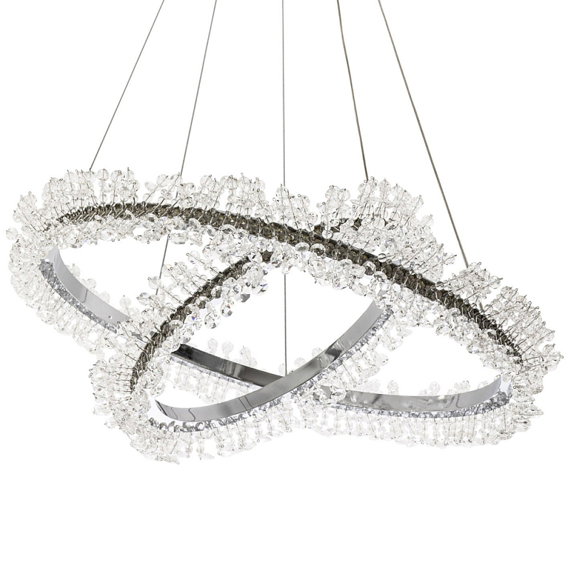 Люстра два кольца с хрустальным декором Rowan Crystal Ring Horizontal Chrome Chandelier Хром Прозрачный Люстра два кольца с хрустальным декором Rowan Crystal Ring Horizontal Chrome Chandelier Хром Прозрачный в Перми | Loft Concept