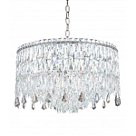 Люстра круглая с хрустальными подвесками на серебряном каркасе Roul Crystal Light варинант исполнения - 6 | Loft Concept в Перми