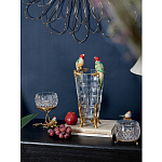 Ваза из прозрачного стекла с бронзовыми ножками и фигурками попугаев Eden Garden porcelain and bronze варинант исполнения - 2 | Loft Concept в Перми