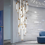 Люстра в современном стиле с 30-ю каскадными светодиодными лампами Golden LED Rain варинант исполнения - 2 | Loft Concept в Перми