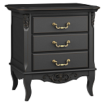 Тумба прикроватная черная из массива бука в стиле прованс Black Provence варинант исполнения - 2 | Loft Concept в Перми