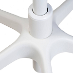 Стул с мягкой синей обивкой из велюра и подъемно-поворотным механизмом на белых колесиках Harper Blue and White варинант исполнения - 6 | Loft Concept в Перми