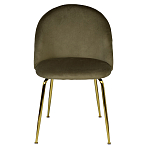 Стул велюровый хаки на золотистых металлических ножках Vendramin Chair варинант исполнения - 1 | Loft Concept в Перми