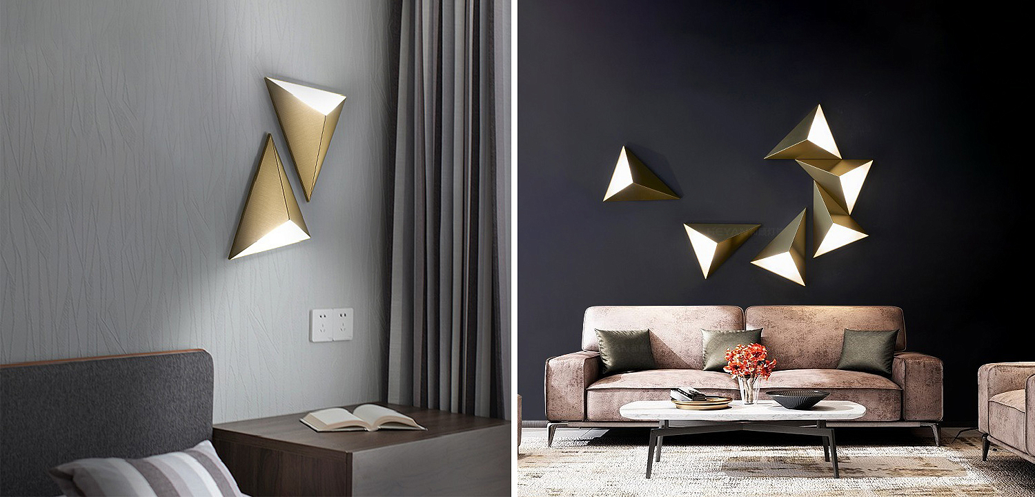 Настенный светильник в форме треугольника Convex Triangle Wall Lamp Настенный светильник в форме треугольника Convex Triangle Wall Lamp - Loft-Concept в Перми