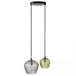 Подвесной светильник каскадный с 2-мя рельефными плафонами Cascade with Relief Lampshades варинант исполнения - 1 | Loft Concept в Перми