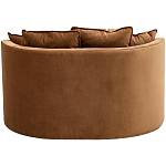 Кушетка круглая с обивкой из велюра коричневая Milky Brown Chair варинант исполнения - 4 | Loft Concept в Перми