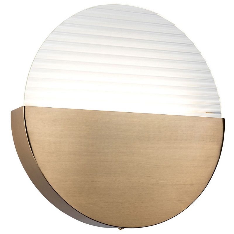 Бра в форме диска Leone Round Wall Lamp Brass Прозрачный Латунь в Перми | Loft Concept 