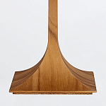 Настольная лампа со скошенным конусовидным абажуром и фигурной ножкой в цвете тик Accord Lighting варинант исполнения - 5 | Loft Concept в Перми