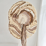 Овальный Современный Гобелен Абстракция в бежевых тонах Shallow варинант исполнения - 1 | Loft Concept в Перми